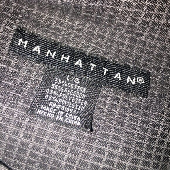 Manhattan Plaid Dress Up Button Up Large - Picture 5 of 5